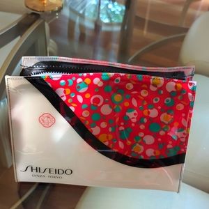 Shiseido Ginza Tokyo White and Red Makeup Bag with Red bonus bag.